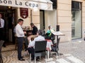 Pavement restaurant in Malaga, Spain, Espana