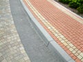 Pavement road red colored paving