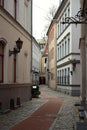 A pavement throught the yard of historical building of Riga