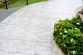 pavements with natural garden, construction industry