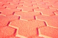 Paver brick floor, brick paving, paving stone or block paving Royalty Free Stock Photo