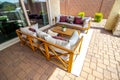 Pavers Home Patio With Wooden Frame Couches