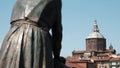 Pavia Cathedral seen from the back of laundress (washerwoman) statue, Italy