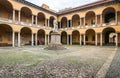 The Statue and courtyard of Alessandro Volta in the University of Pavia, Lombardy, Italy