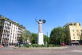 Pavia statue Minerva square panorama landscape art history culture Italy true