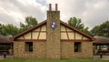 Pavilion in the area of S. J. Stovall Park dedicated as the Bad Koenigshofen Recreation Area in Arlington, Texas. Royalty Free Stock Photo