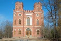 The pavilion Arsenal after restoration, aunny april day. Tsarskoye Selo