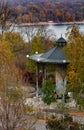 Public gazebo over the Dnieper shore in Kiev.