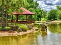 Pavilion on a beautiful japanese garden Royalty Free Stock Photo