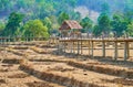 Pavilion on Boon Ko Ku So bamboo bridge, Pai, Thailand Royalty Free Stock Photo