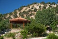 The pavilion in the Botanical garden near village of Latchi on Akamas Peninsula. Cyprus