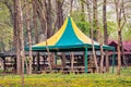 Pavilion with canvas roof in park Royalty Free Stock Photo