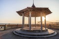 Pavilion close to beach at sunset, Vilanova i la Geltru,Catalonia,Spain. Royalty Free Stock Photo