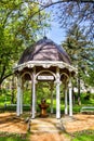 Pavilion of cold mineral water spring in the small west Bohemian spa town Marianske Lazne Marienbad - Czech Republic