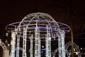 Pavilion decorated with garlands.