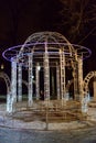 Pavilion decorated with garlands.