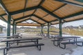 Pavilion in Eagle Mountain Utah in winter Royalty Free Stock Photo