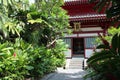 pavilion and garden on the roof of the buddha tooth relic temple (singapore)