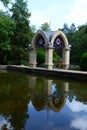 Pavilion `Glass Stream` and `Mirror Pond` in the `Kislovodsk National Park`.