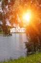 Pavilion `Grotto` on the bank of the Big pond of Catherine Park, 18th century. Pushkin Tsarskoye Selo. Petersburg