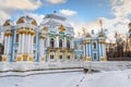 Pavilion Hermitage in Catherine park at Tsarskoe Selo in winter. Pushkin. Saint Petersburg. Russia Royalty Free Stock Photo