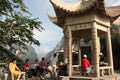 Pavilion at Hua Shan Mountain in China Royalty Free Stock Photo