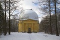 Pavilion 26-inch refractor of the Pulkovo astronomical observatory. Saint Petersburg, Russia Royalty Free Stock Photo