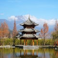 Pavilion and Jade Dragon Snow Mountain