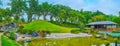 Pavilion and Japanese garden with pond, Rajapruek park, Chiang Mai, Thailand