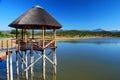 Pavilion on a lake. Near Oudtshoorn, Western Cape, South Africa Royalty Free Stock Photo