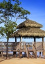 Pavilion in natural style on a beach Royalty Free Stock Photo