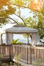 Pavilion in natural style on a beach Royalty Free Stock Photo