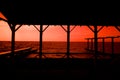 Pavilion on pier infrared Royalty Free Stock Photo