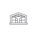 Pavilion storehouse vector line icon, sign, illustration on background, editable strokes Royalty Free Stock Photo