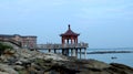 A pavilion by the sea