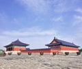 Pavilions connected by a red wall, Temple of Heaven, Beijing, China