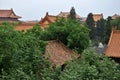 Pavilions of Forbidden City hidden inside the trees Royalty Free Stock Photo