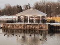 Pavillion on the Oswego River Royalty Free Stock Photo