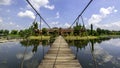 a pavillon at the lake near the Sai Ngam Bayan Tree in the Town of Phimai in the Provinz Nakhon Ratchasima