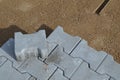 Paving at a construction site Royalty Free Stock Photo