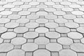 Paving Hexagon brick walkway Royalty Free Stock Photo