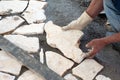 Paving a patio Royalty Free Stock Photo