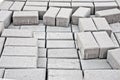 Paving sidewalks gray stone blocks Royalty Free Stock Photo