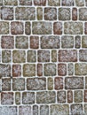 Paving stone texture covered with first snow. Royalty Free Stock Photo