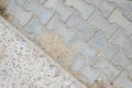 Paving Stones and Concrete Cover on a Footpath Royalty Free Stock Photo