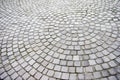 Paving stones laid out in a radial pattern