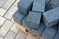 Paving stones on wooden pallets