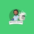 Pavitra doodh desh ka doodh vector mascot logo Royalty Free Stock Photo