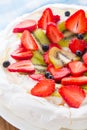 Pavlova cake with strawberry Royalty Free Stock Photo