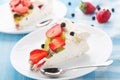 Pavlova cake with strawberry Royalty Free Stock Photo